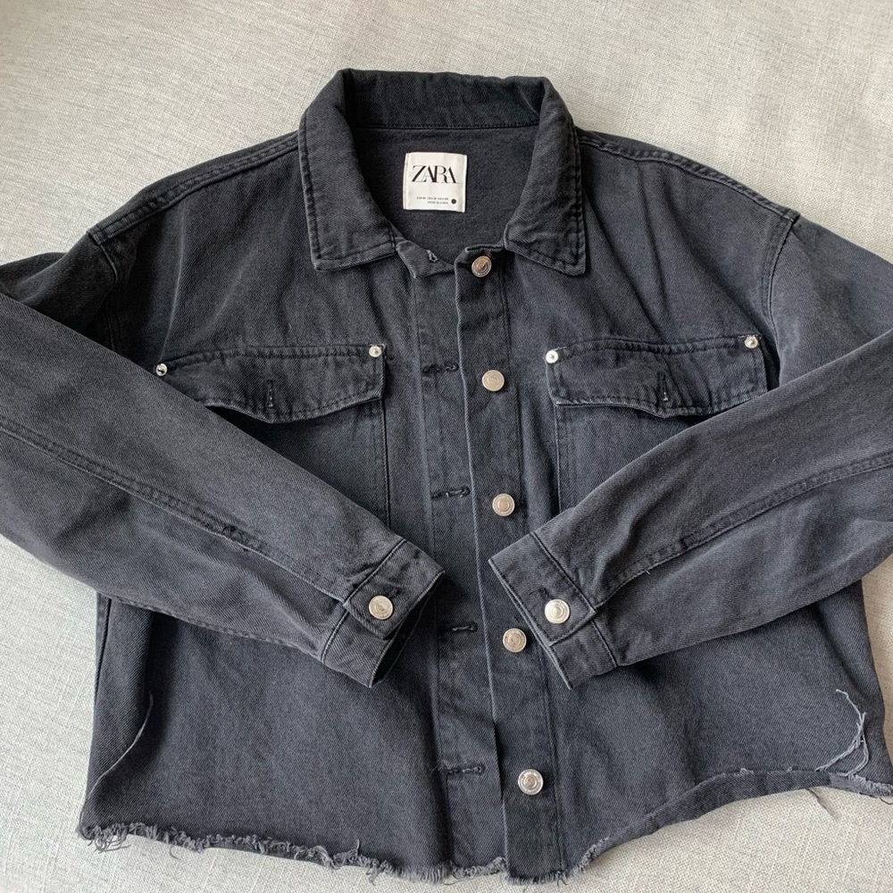 Zara Cropped Denim Jacket